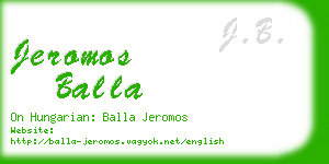 jeromos balla business card